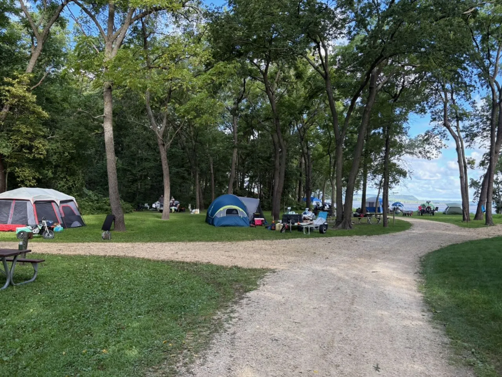 Campsite at Hok-Si-La Park overlooking Lake Pepin