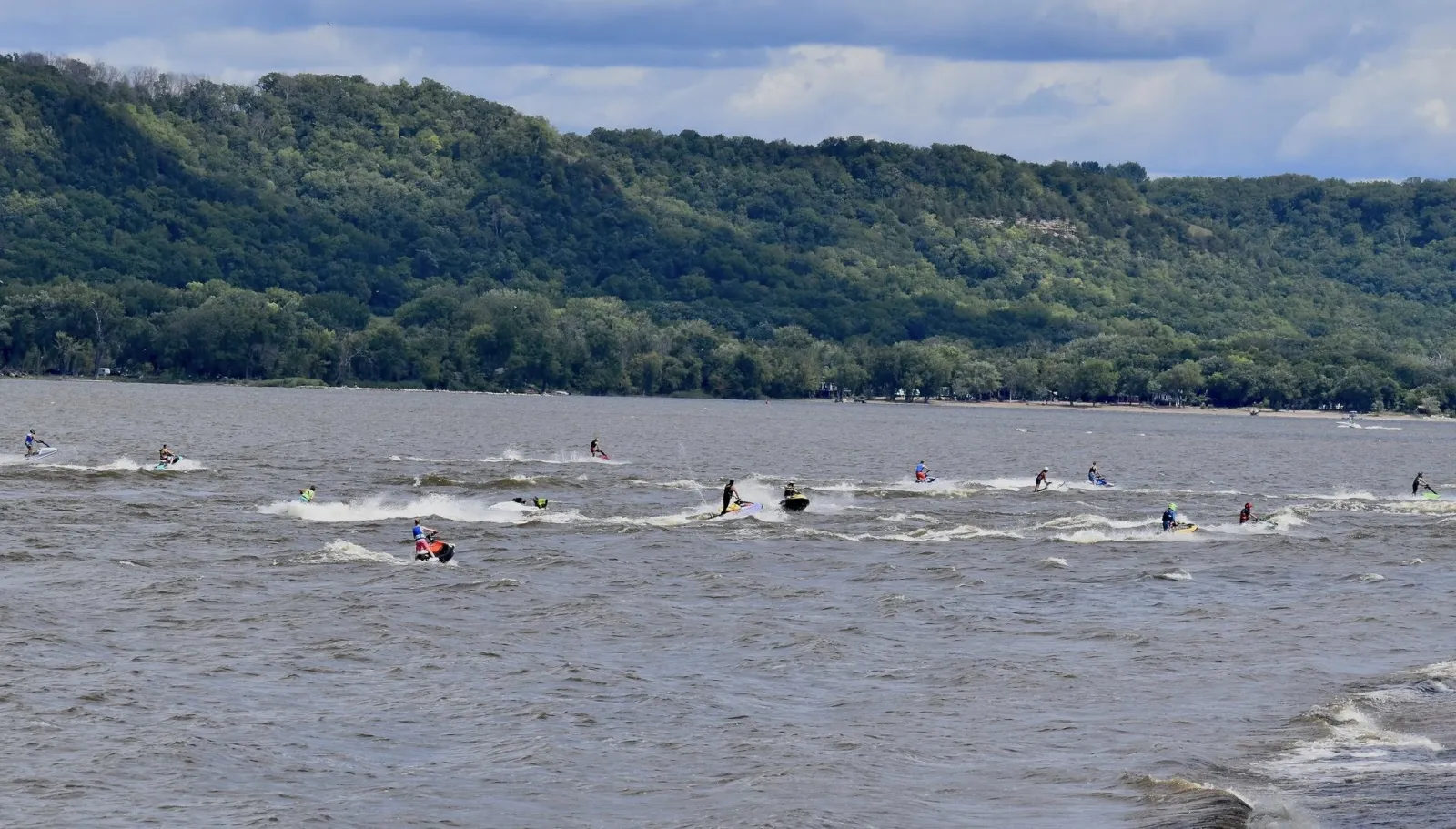 Open water riding on Lake Pepin